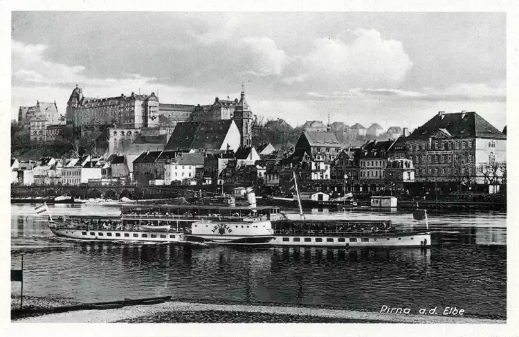 Pirna, Schloss Sonnenstein, alte Ansichtskarte