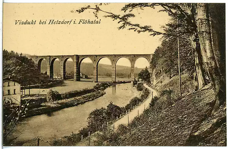 Postkarte Viadukt bei Hetzdorf