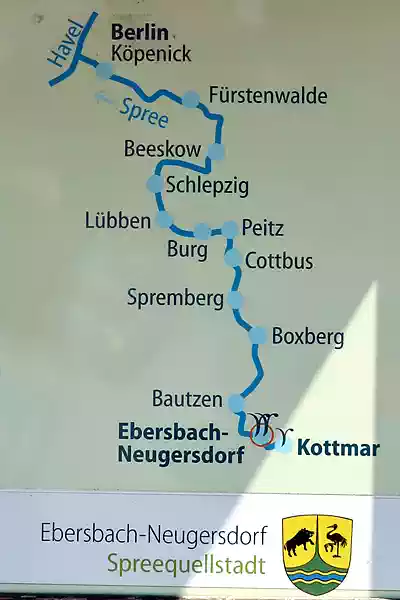 Ebersbach-Neugersdorf, die Spree von der Quelle in der Oberlausitz bis Berlin