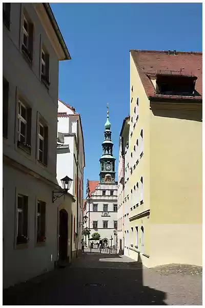 Pirna, Blick zum Markt und Rathaus