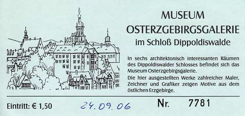 Eintrittskarte Osterzgebirgsgalerie Dippoldiswalde (2006)