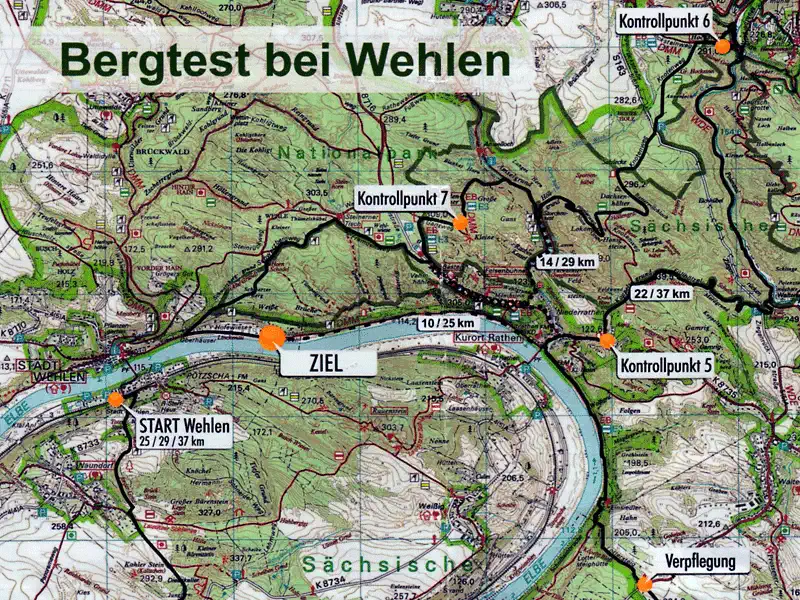 Streckenausschnitt Bergtest bei Wehlen 2023