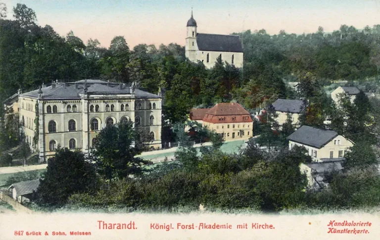 Tharandt Forstakademie mit Kirche,1898
