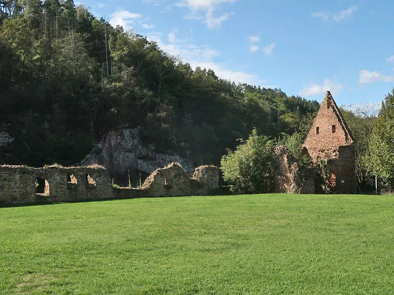 Kloster Buch: Ruine Malzhaus + Klostermauer