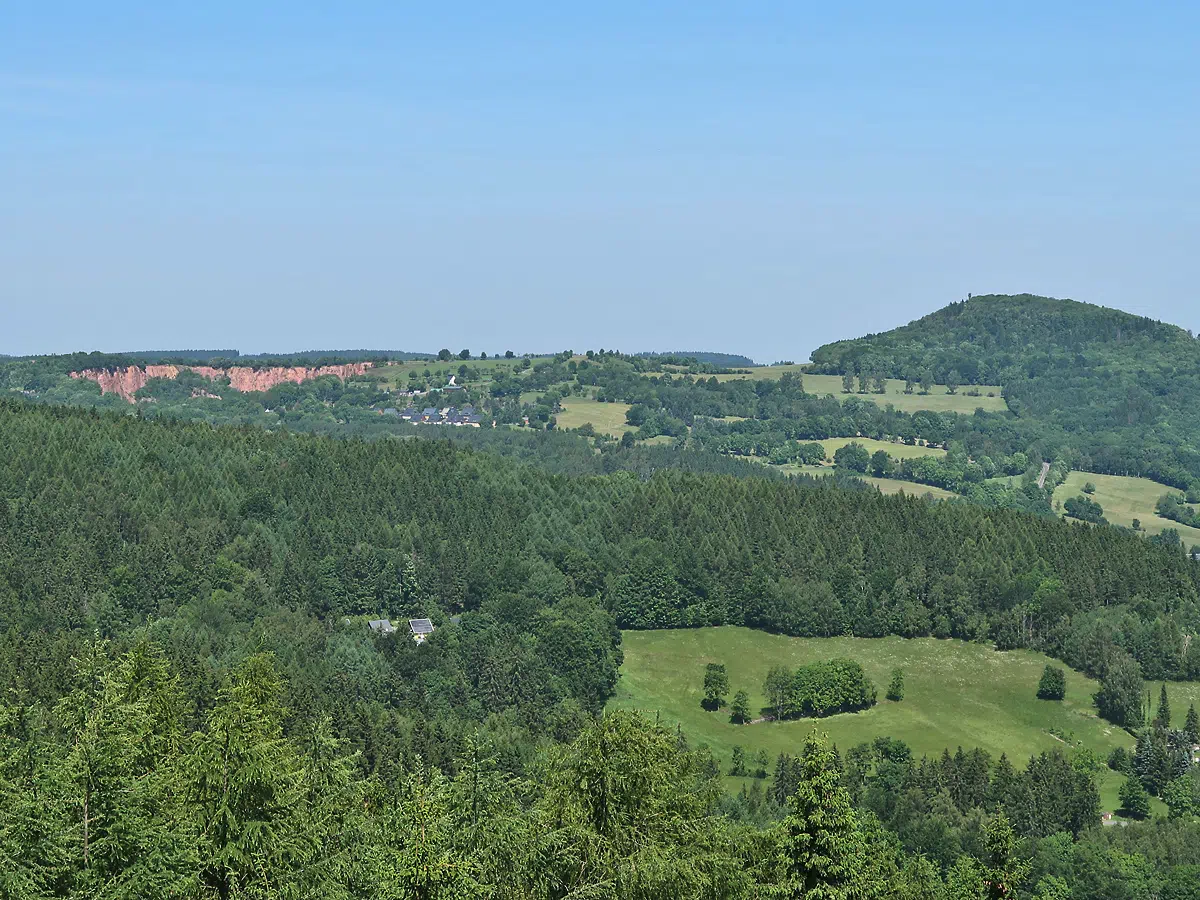 Kohlhaukuppe, Blick zum Geisingberg und Pinge Altenberg